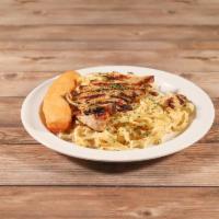 Chicken Fettuccine Alfredo · Creamy Alfredo sauce tossed with grilled chicken saved on a bed of fettuccini noodles. Try i...