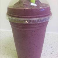 ACAI Smoothie · Organic ACAI, Almond Milk, Banana, Blueberries, Strawberries and Honey