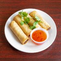 Pork Egg Rolls (4) · A four-count of golden-fried egg rolls, stuffed with a flavorful ground pork and vegetables ...