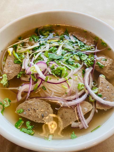 Pho - Vietnamese Beef meatballs  · Vietnamese Pho with beef meatballs. Add it in Pho broth to make a delicious bowl of Phở Bò Viên (Beef Noodle Soup). Served separately as an appetizer with Sriracha and hoisin sauce. 