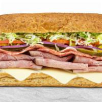 #7. Ham, Salami & Swiss Sandwich · Handcrafted sandwich on a toasted French roll with premium smoked ham, salami and aged Swiss...