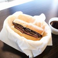 #31. French Dip & Jack Sandwich · Handcrafted sandwich on a toasted French roll with premium roast beef, mayonnaise and Jack c...