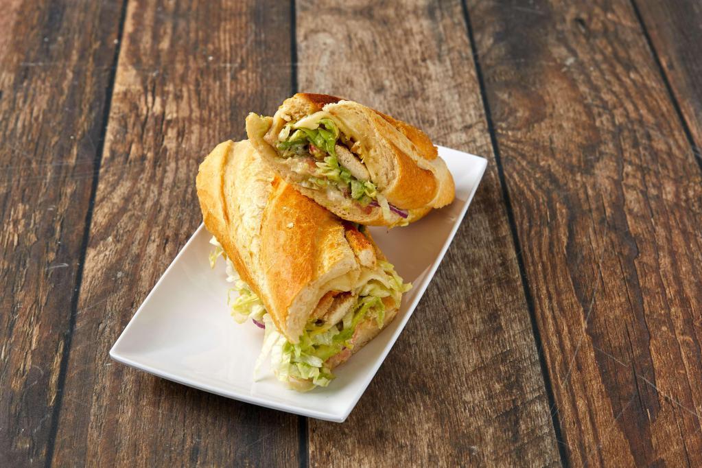 9. Chicken Breast Sandwich · Served with mayonnaise, dijon mustard, lettuce, tomatoes, pickles and onions.