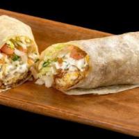 Jr. Fish Burrito · Breaded fish, tartar sauce, cabbage, and pico de gallo.