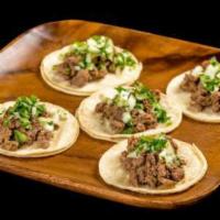 5 Mini-Tacos · 5 mini tacos 1 meat only onions and cilantro.
