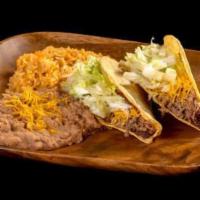 3. Two Beef Tacos Combo Plate · 2 shredded beef tacos.