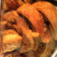 Chicharron con carne · Fried pork belly