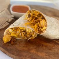 Breakfast Burritos · Your choice of meat wrapped inside a warm flour tortilla with eggs, potatoes. mild green chi...