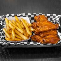 Value Meal Special · 8 wings. Bone-in or boneless wings, with choice of 1 flavor. Includes french fries and 24 oz...