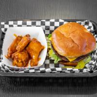 Great Deal Special · Cheeseburger, 4 wings any 1 flavor and 24 oz. drink. 