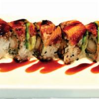 Black Dragon Roll · Shrimp tempura and cucumber topped with eel, avocado and eel sauce.