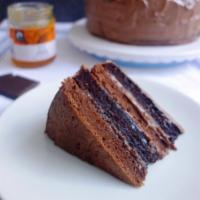 Chocolate Torte · 4-layer chocolate overload cake decorated with chocolate crumbs. 1 slice.
