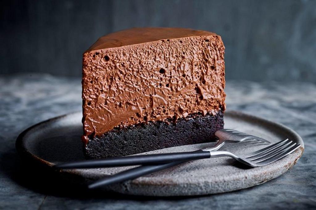 Chocolate Mousse Cake · A perfect combination of smooth, sweet, light, and crunchy--chocolate mousse cake