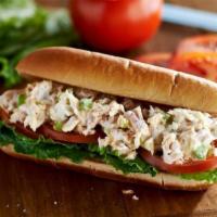 Tuna Salad Sub · Fresh sub roll overstuffed with housemade tuna, your choice of toppings and cheese.