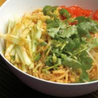 B4. Spicy Cold Noodle · Cucumber, bean sprout, tomato and egg noodle.