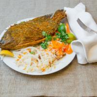 Whole Fried Fish · Fresh fish marinated in a yogurt and spiced based sauce then cooked and crisped to perfectio...