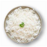 Steamed Basmati Rice · Boiled long grain basmati rice.