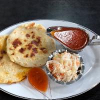 Pupusas - Corn tortilla with melted Cheese · Two Pupusas - Two Corn Tortilla with Melted Cheese