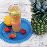 Fruit Bomb · Refreshing mixed fruit tea, fresh passionfruit, pineapple, watermelon, strawberry, orange an...