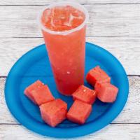 Supreme Watermelon · Jasmine tea with fresh pressed watermelon juice and watermelon bits.