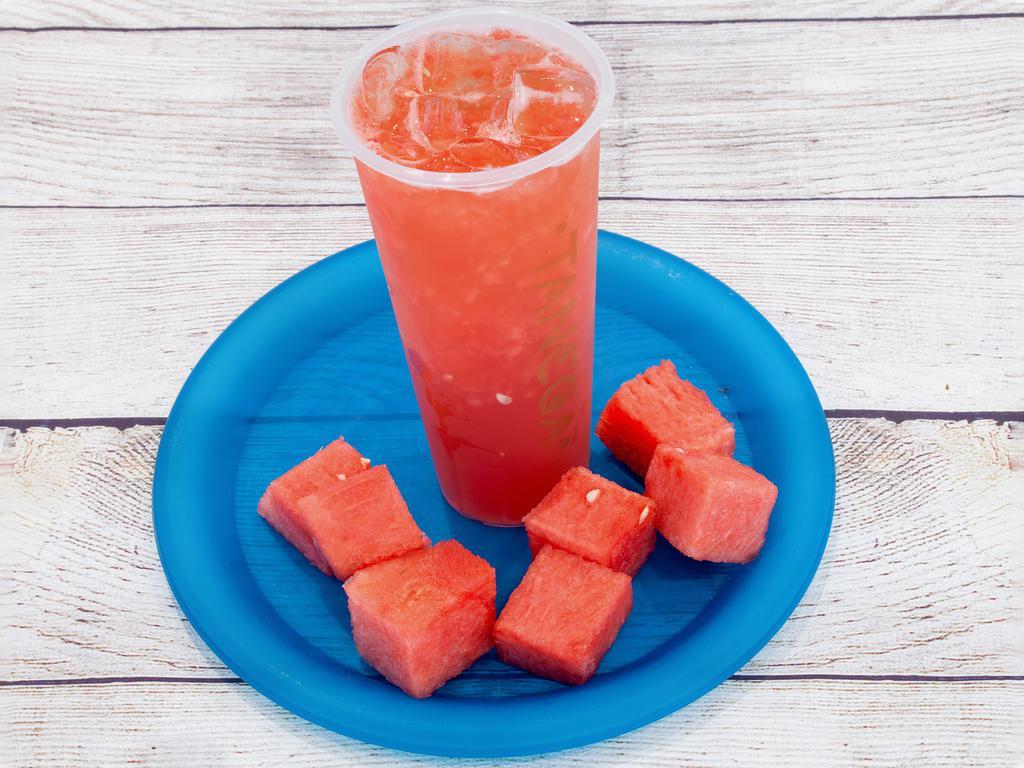 Supreme Watermelon · Jasmine tea with fresh pressed watermelon juice and watermelon bits.