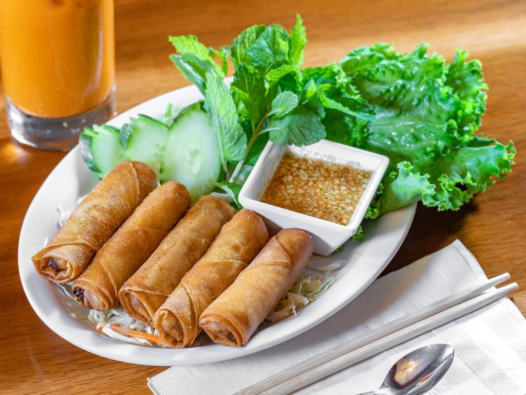 2. Spring Rolls · Crispy deep-fried rolls contained minced vegetable fillings served with homemade sauce.
