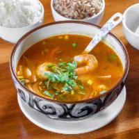 21. Tom Yum · Thailand's most famous soup. a spy class brother containing tomatoes, onion, mushrooms, lemo...