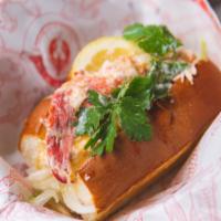 Buttah Lobster Roll Sandwich · House baked butter roll, cold lobster mixed with mayo (MAYO CANNOT BE REMOVED), lettuce, pic...