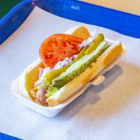 Chicago Hot Dog  · Mustard, pickles, onions & relish.