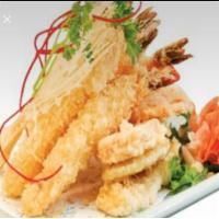 Shrimp Tempura Dinner · 5 shrimp, 6 vegetables served with steamed rice.