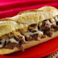 Philly Sandwich · Sliced beef, white American cheese, sautéed peppers, onions, and mushrooms.