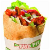 Buffalo Chicken Pita · Chicken breast grilled in Buffalo sauce with Romaine, Onions, 
Green Peppers, Pepperjack Che...