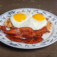 Forty Niner Breakfast · 2 eggs any style, fried rice, and choice of spam, bacon Portuguese sausage smokes or Vienna ...