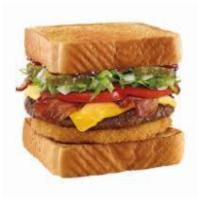 Bacon Cheeseburger Toaster · SONIC'S 100% pure beef patty topped with BBQ sauce, pickles, onions, lettuce, sliced tomato,...