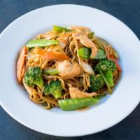 Chow Mein · Choice of soft lo mein noodles or crispy egg noodles with large vegetables and a choice of c...