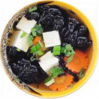 Vegetable and Tofu Soup · Mixed veggies and tofu in clear soup.