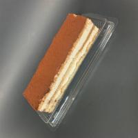 Tiramisu Cake  · Layers of sponge cake and flavor of the world-famous Italian dessert with 6% coffee extract.
