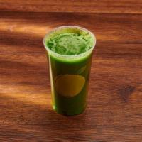 Clean Green Juice · Kale, spinach, celery, cucumbers, apples and lemon.
