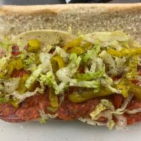 Gino · Spiced Capicola, Pepperoni, Provolone Cheese, Shredded lettuce, Pepperonici's, Olive Oil - S...