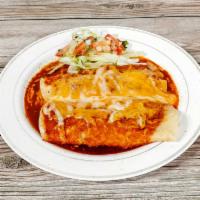 2 Enchilada · Any choice of meat enchilada sauce and melted cheese lettuce and pico de Gallo 