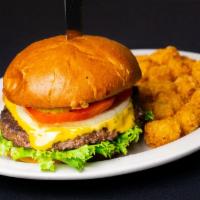 All American Burger · A fresh seasoned all beef patty, topped with your choice of cheese, lettuce, tomato, mayo, o...