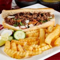 Torta · Large Mexican sandwich stuffed with beans, onion, cilantro, tomato, green salsa & your choic...