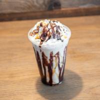 Almond Turtle Iced Latte · 16oz/20oz- DBL shot of espresso, caramel and chocolate sauce, almond syrup, choice of milk t...