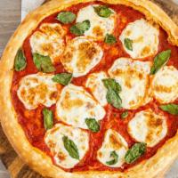 Margarita Pizza · Fresh mozzarella, fresh handpick basil with our famous tomato sauce available on thin or tra...