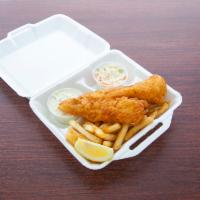 Fish and Chips · Fried haddock fillet with fries, coleslaw and tartar sauce