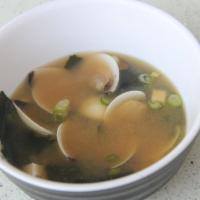 Clam Miso Soup · Clam Miso Soup with Tofu + Green Onion + Seaweed (with no noodle)