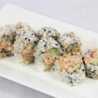 Spicy Albacore Roll · Spicy chopped seared albacore and cucumber roll.