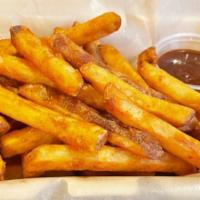 French Fries · Light Cajun Seasoned French Fries with BBQ Sauce