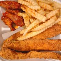 Fish Deli Combo · Fish, 5pc wings, fries, and a choice of dressing