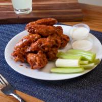 10pc Wings · Wings with a choice of dressing.